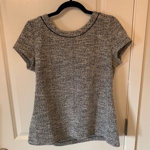 Banana Republic short sleeve tweed blouse